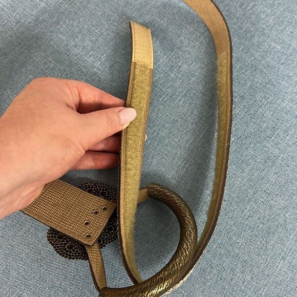 Boho Women's Snake Print Leather Belt With Cream Accents One Size - Picture 2 of 3